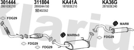 Klarius 500018U - Система выпуска ОГ avtokuzovplus.com.ua