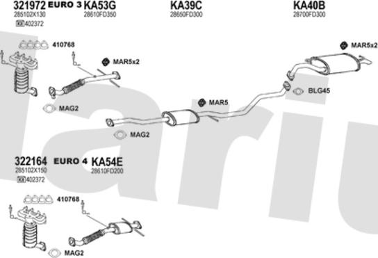 Klarius 500025U - Система випуску ОГ autocars.com.ua