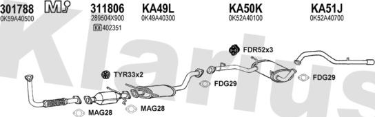 Klarius 500044U - Система випуску ОГ autocars.com.ua