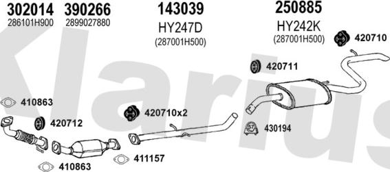 Klarius 500054E - Система випуску ОГ autocars.com.ua