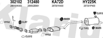 Klarius 500073U - Система випуску ОГ autocars.com.ua