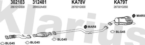 Klarius 500077U - Система випуску ОГ autocars.com.ua