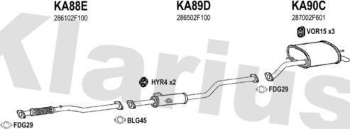 Klarius 500096U - Система випуску ОГ autocars.com.ua