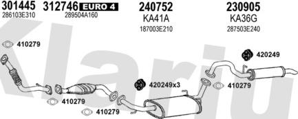 Klarius 500123E - Система випуску ОГ autocars.com.ua