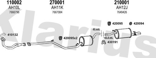 Klarius 510115E - Система выпуска ОГ avtokuzovplus.com.ua