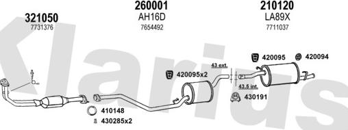 Klarius 510123E - Система випуску ОГ autocars.com.ua