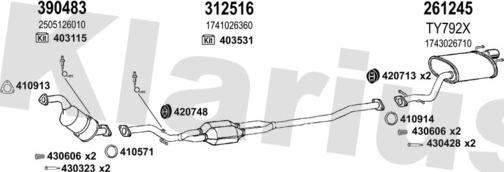 Klarius 560008E - Система випуску ОГ autocars.com.ua