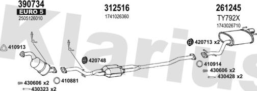 Klarius 560013E - Система випуску ОГ autocars.com.ua
