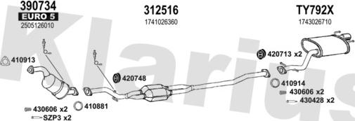 Klarius 560013U - Система випуску ОГ autocars.com.ua