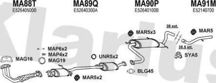 Klarius 570041U - Система випуску ОГ autocars.com.ua