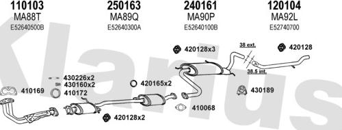 Klarius 570042E - Система випуску ОГ autocars.com.ua