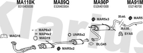Klarius 570048U - Система випуску ОГ autocars.com.ua