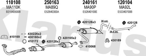Klarius 570049E - Система випуску ОГ autocars.com.ua