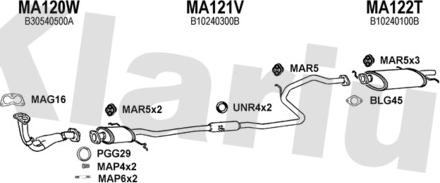 Klarius 570057U - Система випуску ОГ autocars.com.ua