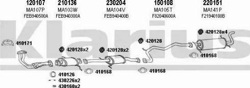Klarius 570061E - Система випуску ОГ autocars.com.ua
