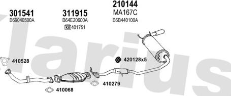 Klarius 570088E - Система випуску ОГ autocars.com.ua