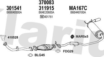 Klarius 570088U - Система випуску ОГ autocars.com.ua
