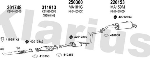 Klarius 570098E - Система випуску ОГ autocars.com.ua