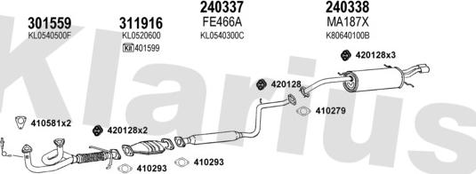 Klarius 570101E - Система випуску ОГ autocars.com.ua
