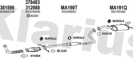 Klarius 570103U - Система випуску ОГ autocars.com.ua