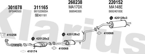 Klarius 570136E - Система випуску ОГ autocars.com.ua