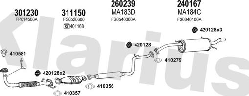 Klarius 570137E - Система випуску ОГ autocars.com.ua
