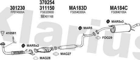 Klarius 570137U - Система випуску ОГ autocars.com.ua