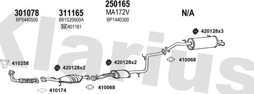 Klarius 570140E - Система выпуска ОГ avtokuzovplus.com.ua