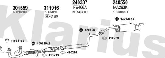 Klarius 570166E - Система випуску ОГ autocars.com.ua