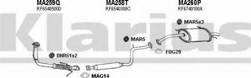 Klarius 570167U - Система випуску ОГ autocars.com.ua