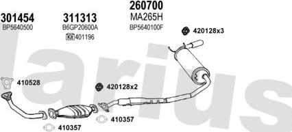 Klarius 570169E - Система випуску ОГ autocars.com.ua