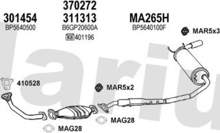 Klarius 570169U - Система випуску ОГ autocars.com.ua
