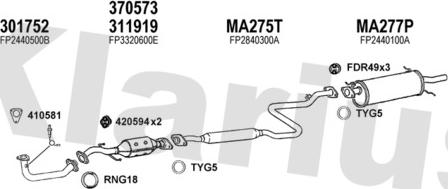 Klarius 570173U - Система випуску ОГ autocars.com.ua