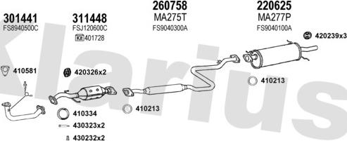 Klarius 570174E - Система випуску ОГ autocars.com.ua