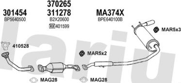 Klarius 570182U - Система випуску ОГ autocars.com.ua