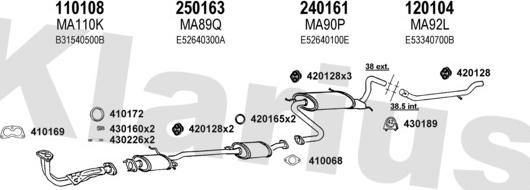 Klarius 570185E - Система випуску ОГ autocars.com.ua