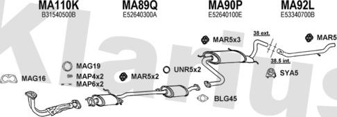 Klarius 570185U - Система випуску ОГ autocars.com.ua