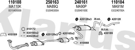 Klarius 570188E - Система випуску ОГ autocars.com.ua