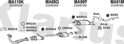 Klarius 570188U - Система випуску ОГ autocars.com.ua