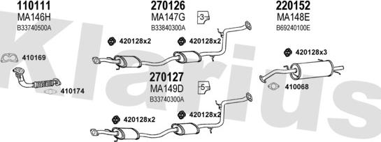 Klarius 570195E - Система выпуска ОГ avtokuzovplus.com.ua