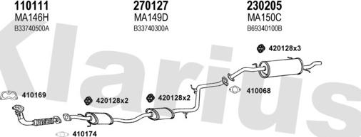 Klarius 570197E - Система випуску ОГ autocars.com.ua
