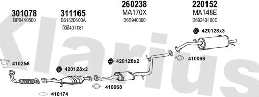 Klarius 570199E - Система выпуска ОГ avtokuzovplus.com.ua