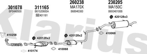 Klarius 570200E - Система випуску ОГ autocars.com.ua