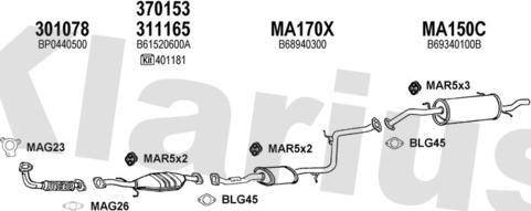 Klarius 570200U - Система випуску ОГ autocars.com.ua