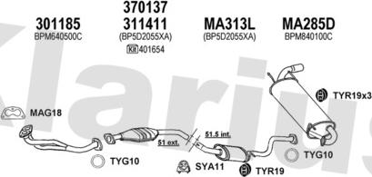 Klarius 570202U - Система випуску ОГ autocars.com.ua