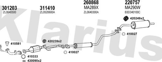 Klarius 570218E - Система випуску ОГ autocars.com.ua