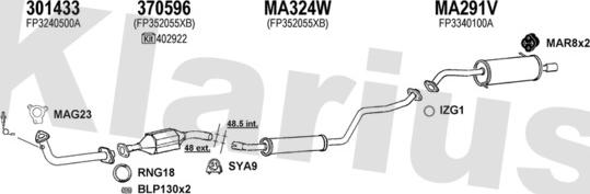 Klarius 570219U - Система випуску ОГ autocars.com.ua