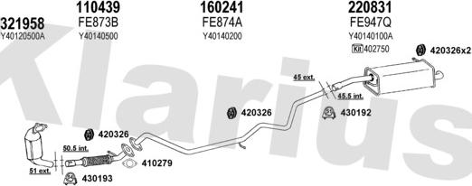 Klarius 570225E - Система випуску ОГ autocars.com.ua