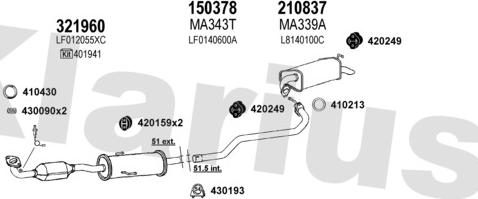 Klarius 570231E - Система випуску ОГ autocars.com.ua