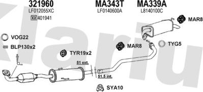 Klarius 570231U - Система випуску ОГ autocars.com.ua